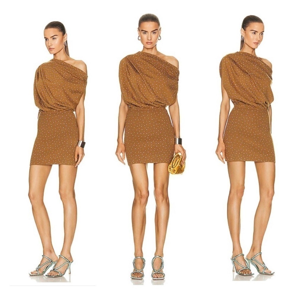 NWT THE SEI Crystal Asymmetric Drape Knit Mini Dress Sz XS